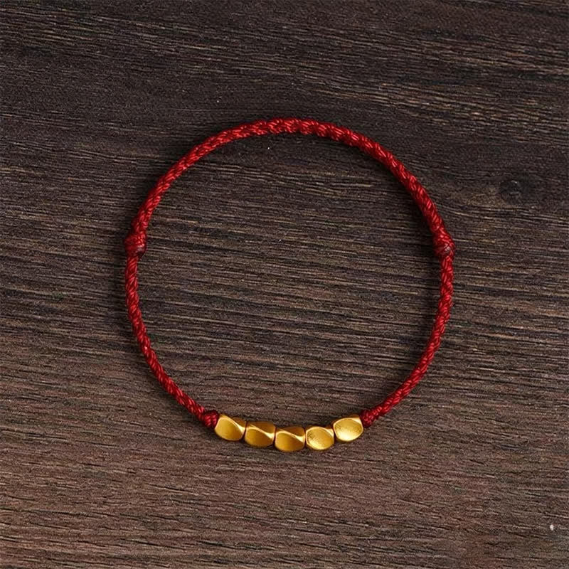 Buddha Stones Pulsera ajustable trenzada con cuentas retorcidas tejida a mano en hilo rojo - Hilo rojo burdeos - image 11