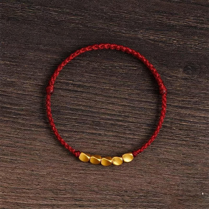 Buddha Stones Pulsera ajustable trenzada con cuentas retorcidas tejida a mano en hilo rojo - Hilo rojo burdeos - image 11