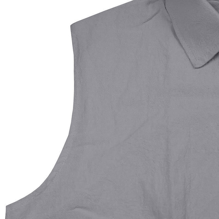 Buddha Stones Camisas sin mangas lisas de manga larga para hombre, estilo casual de verano y minimalistas. - image 27
