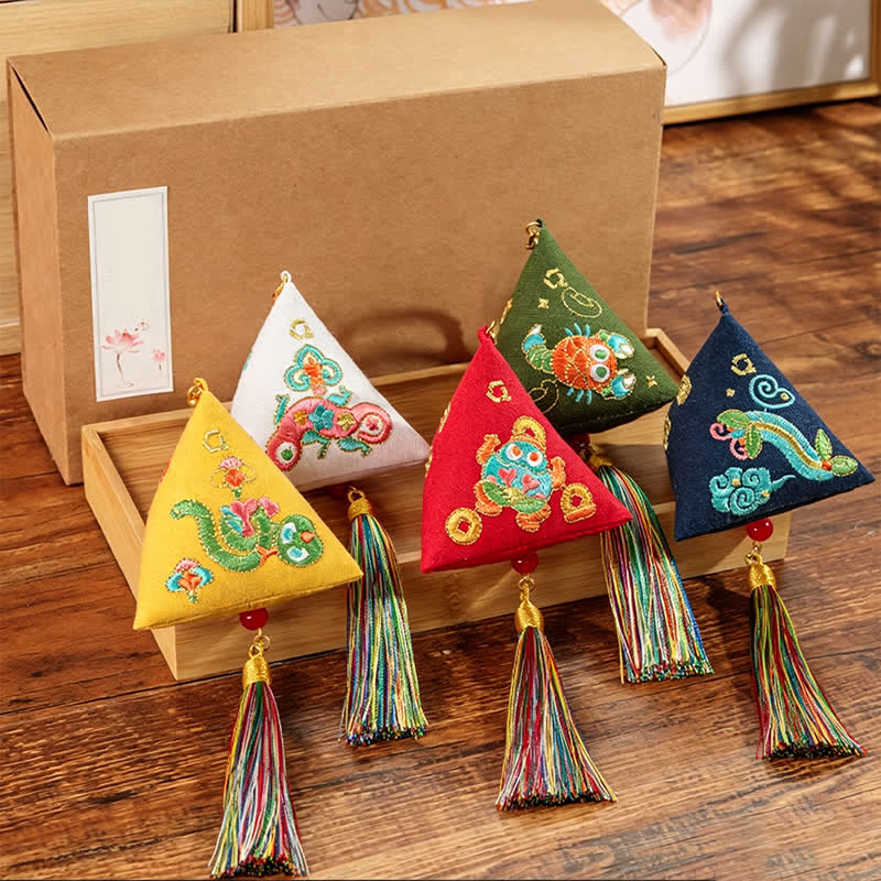 Buddha Stones Bordado Zongzi Triángulo Escorpión Lindo Animal Decoración - image 23