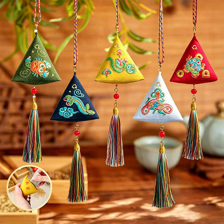 Buddha Stones Bordado Zongzi Triángulo Escorpión Lindo Animal Decoración - image 25