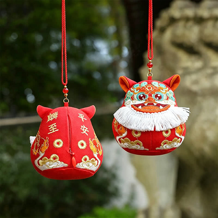 Buddha Stones Lucky Pi Xiu Qilin Dragón Zorro Riqueza Decoración de Animales Lindos - Qilin rojo - image 8