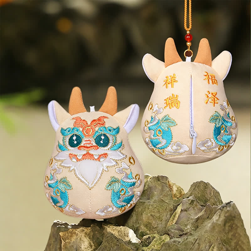Buddha Stones Lucky Pi Xiu Qilin Dragón Zorro Riqueza Decoración de Animales Lindos - Qilin naranja - image 12