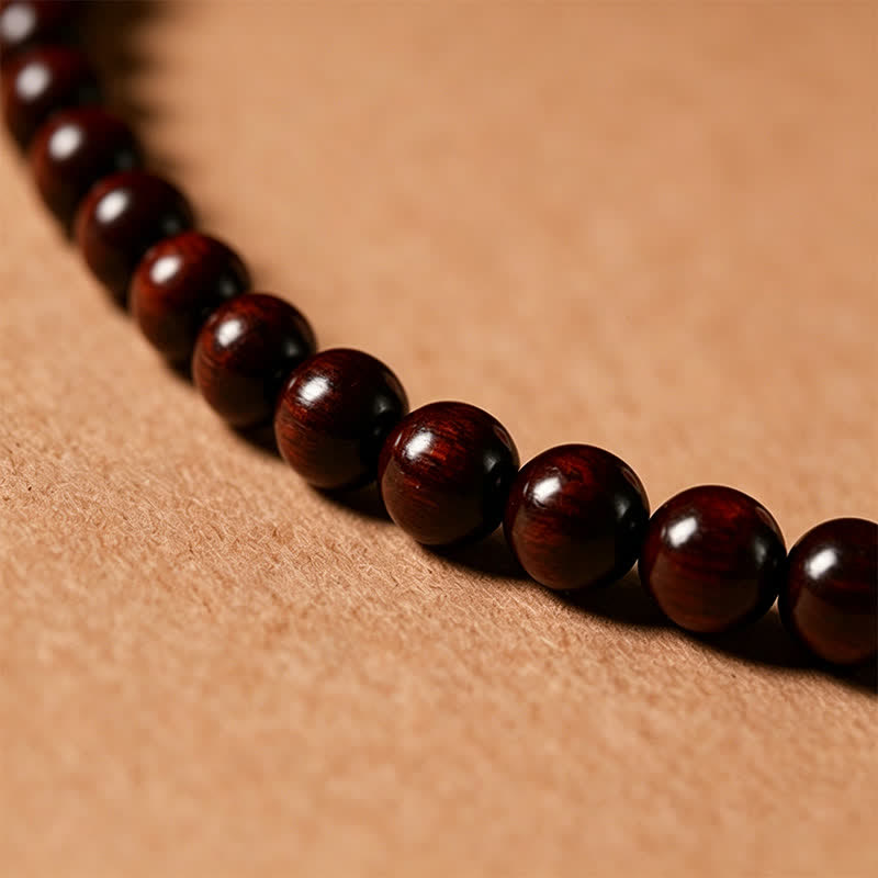 Buddha Stones Mala de protección con hebilla de paz de sándalo rojo, tejido a mano, 108 cuentas. - image 13