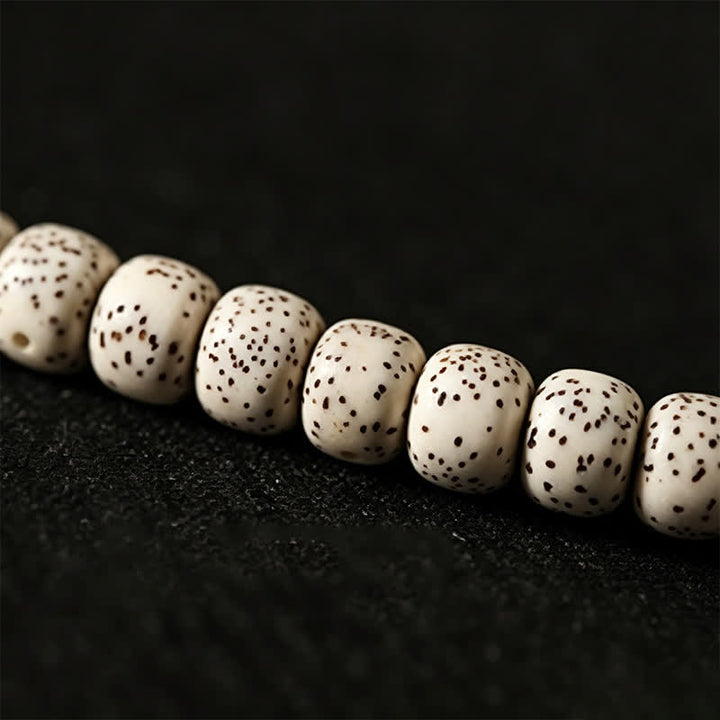 Buddha Stones Mala tibetana de 108 cuentas tejida a mano con semillas de Bodhi y estrella de la luna, símbolo de sabiduría. - image 11