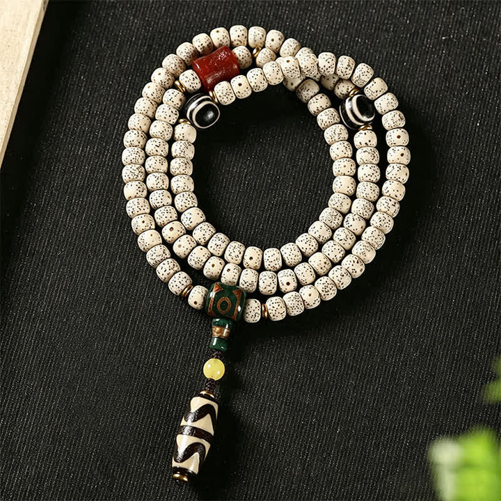 Buddha Stones Mala tibetana de 108 cuentas tejida a mano con semillas de Bodhi y estrella de la luna, símbolo de sabiduría. - Semilla Bodhi de la Luna Estelar (Sabiduría ♥ Paz Interior) - image 0