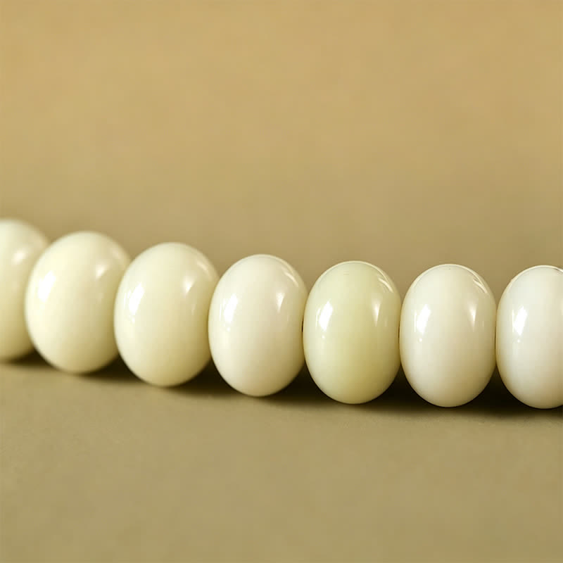 Buddha Stones Mala étnica tejida a mano de 108 cuentas con semillas de Bodhi blancas, Bodhisattva Tara Hope - image 15
