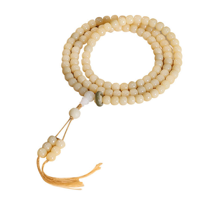 Buddha Stones Colgante de raíz de loto Bodhi Purity 108 cuentas redondas pulidas a mano Mala - image 3