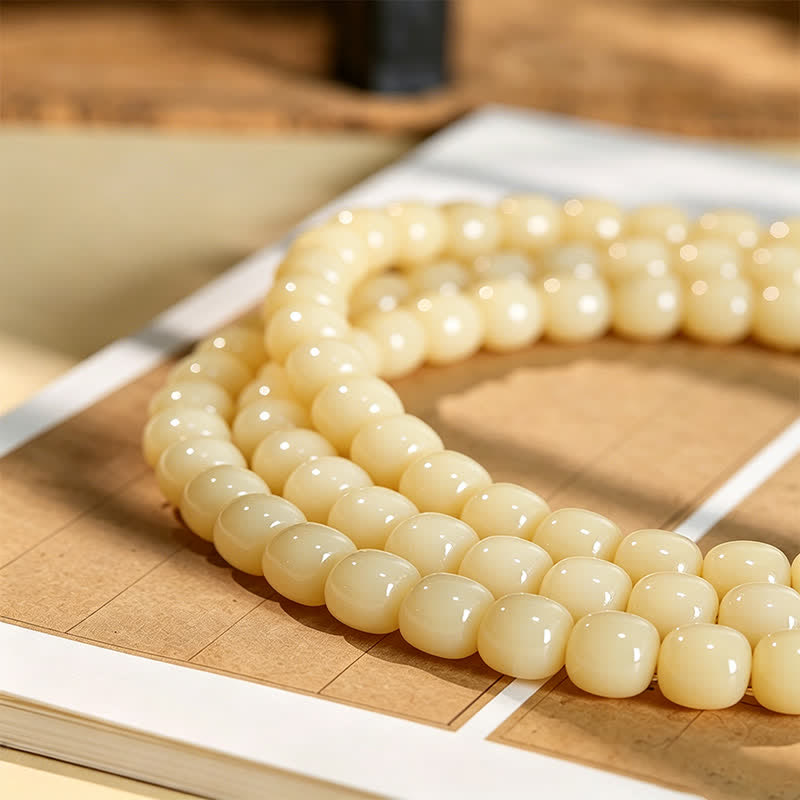 Buddha Stones Colgante de raíz de loto Bodhi Purity 108 cuentas redondas pulidas a mano Mala - image 8