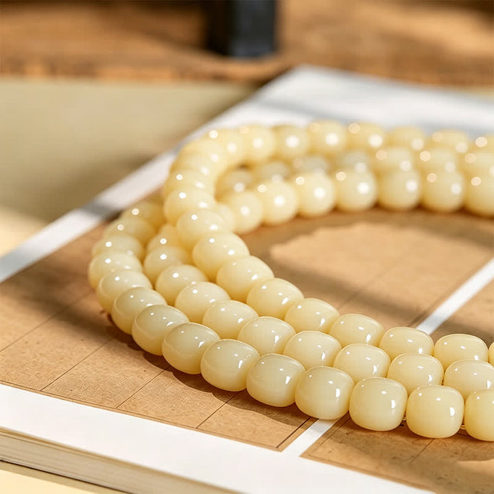 Buddha Stones Colgante de raíz de loto Bodhi Purity 108 cuentas redondas pulidas a mano Mala - image 8