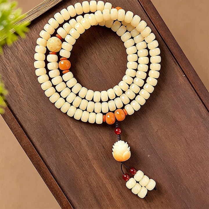 Buddha Stones Colgante de raíz de loto Bodhi Purity 108 cuentas redondas pulidas a mano Mala - Tableta de perlas - Semilla de Bodhi (Despertando la Sabiduría ♥) - image 13
