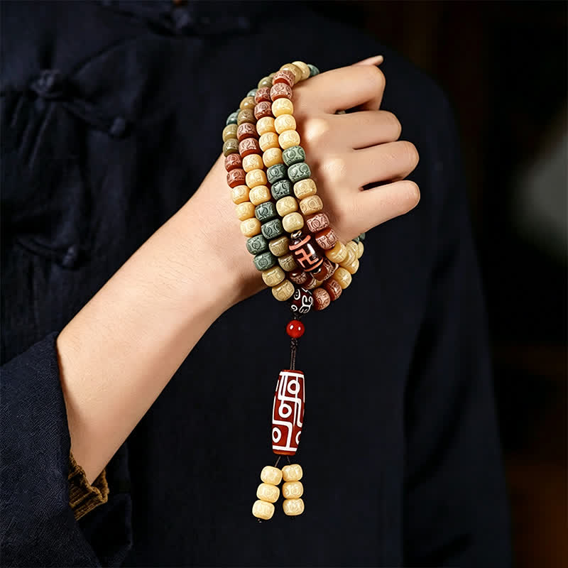 Buddha Stones Mala vintage de 108 cuentas tejidas a mano con semillas de Bodhi - image 9