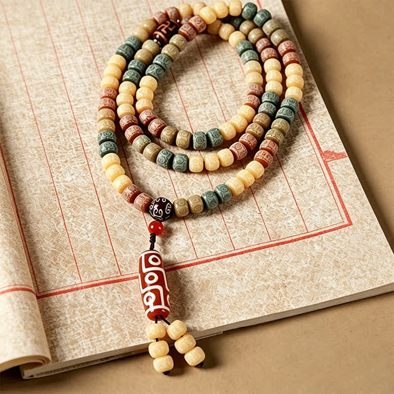 Buddha Stones Mala vintage de 108 cuentas tejidas a mano con semillas de Bodhi - image 3
