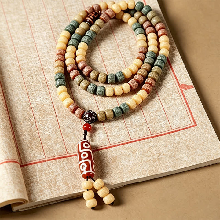 Buddha Stones Mala vintage de 108 cuentas tejidas a mano con semillas de Bodhi - image 3
