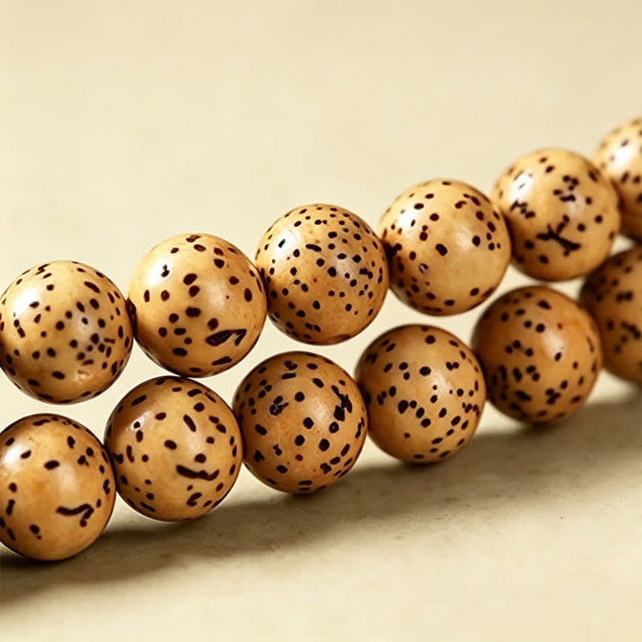 Buddha Stones Mala redonda de 108 cuentas con diseño de estrella, luna, semilla de Bodhi y vaina de loto, elaborada a mano. - image 12