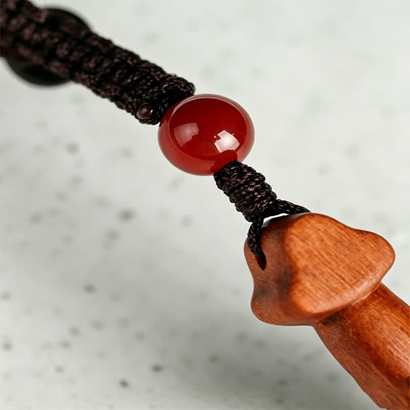 Buddha Stones Llaveros con espadas grabadas con el símbolo del equilibrio Yin Yang en madera de azufaifo - image 12