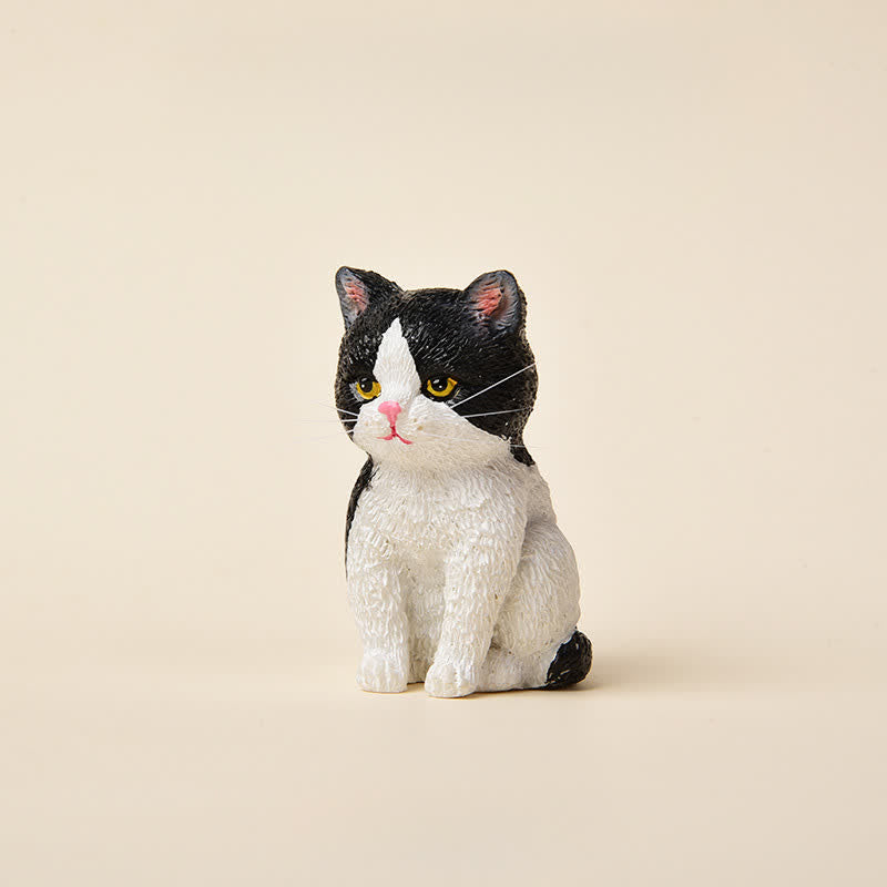 Buddha Stones Familia de gatitos melancólicos pintados en resina, mini gatos, decoración de animales adorables - Gato esmoquin - image 13