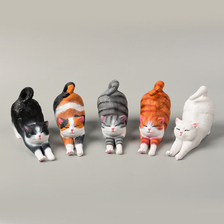 Buddha Stones Decoración de animales: gatito perezoso de resina pintado a mano - image 18