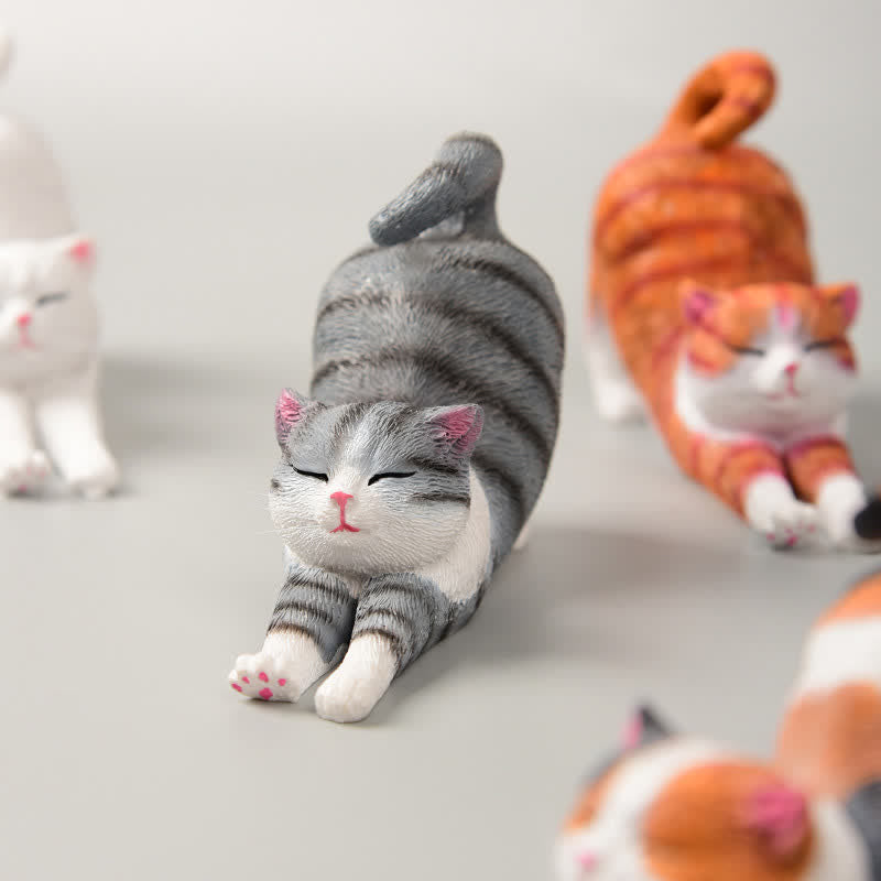 Buddha Stones Decoración de animales: gatito perezoso de resina pintado a mano - image 2
