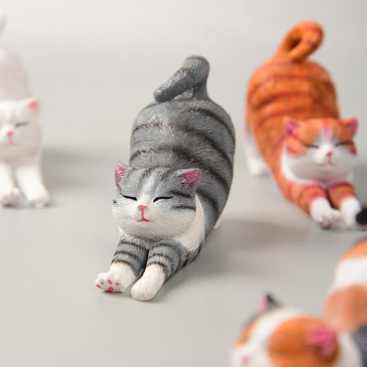 Buddha Stones Decoración de animales: gatito perezoso de resina pintado a mano - image 2