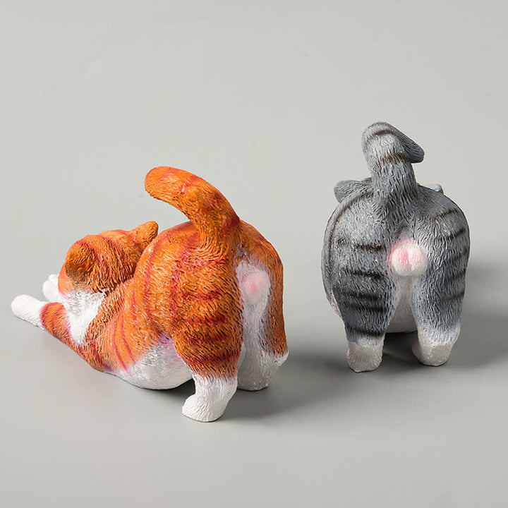 Buddha Stones Decoración de animales: gatito perezoso de resina pintado a mano - image 5