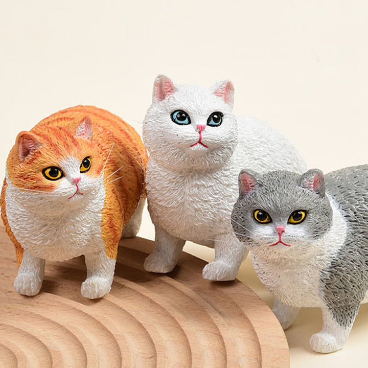 Buddha Stones Decoración de animalito adorable: gatito regordete pintado en resina. - image 1