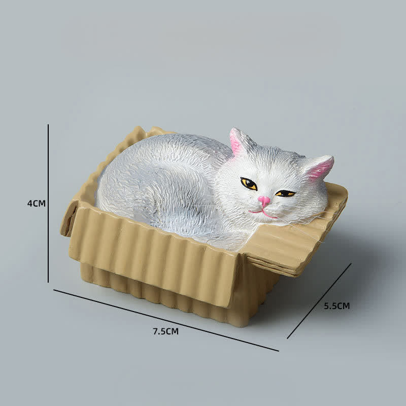 Buddha Stones Gato durmiendo pintado en una caja de papel, decoración de resina con animales adorables - image 11