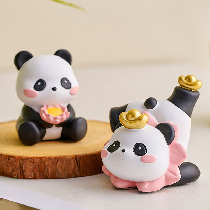 Buddha Stones Soporte para teléfono de resina con diseño de panda loto y animales adorables. - image 2