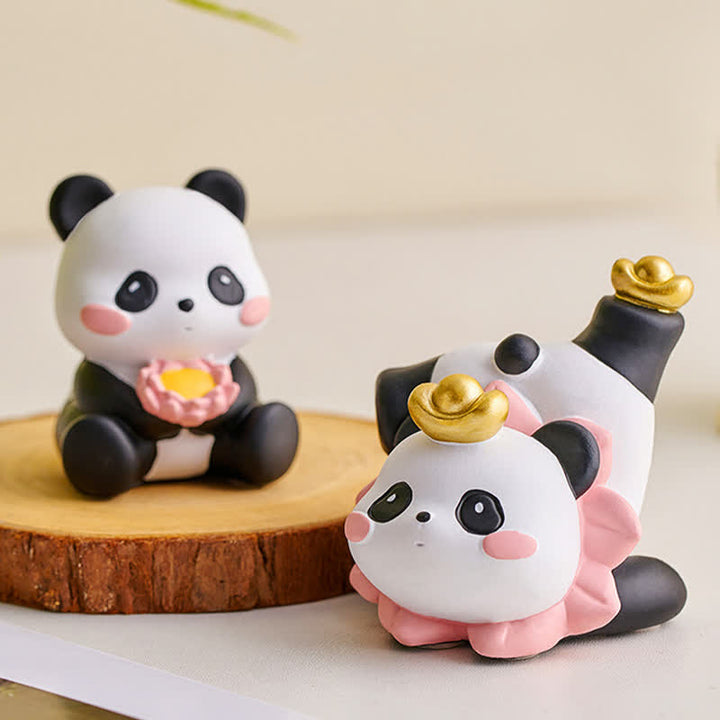 Buddha Stones Soporte para teléfono de resina con diseño de panda loto y animales adorables. - image 2