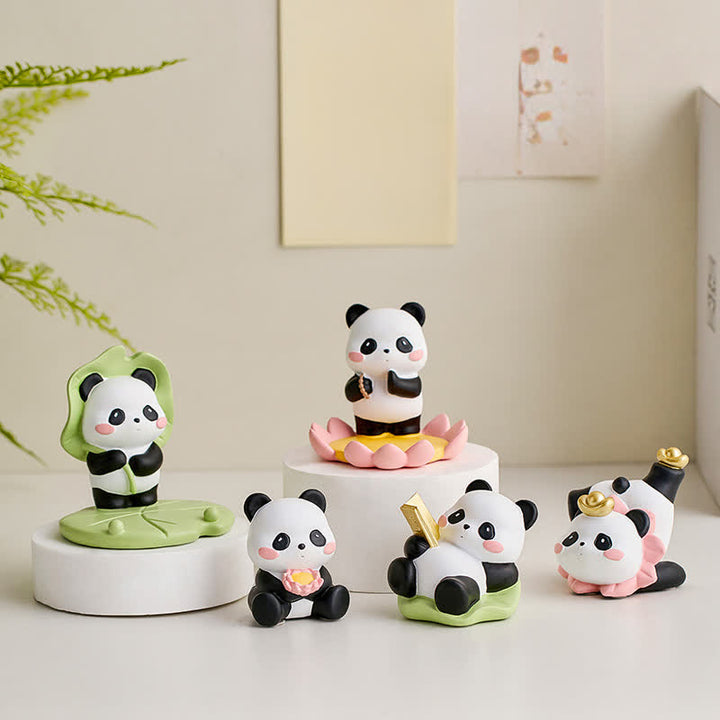 Buddha Stones Soporte para teléfono de resina con diseño de panda loto y animales adorables. - image 0