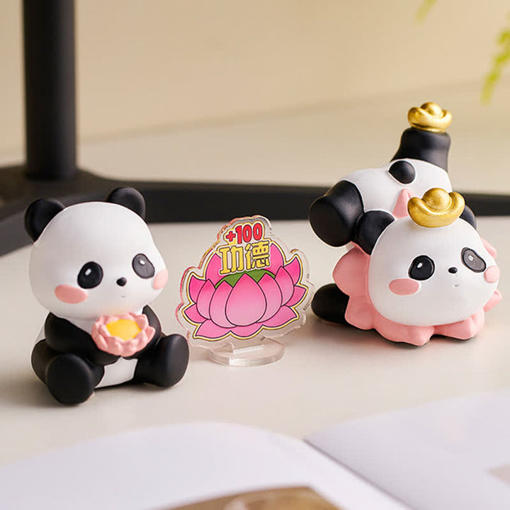 Buddha Stones Soporte para teléfono de resina con diseño de panda loto y animales adorables. - image 3