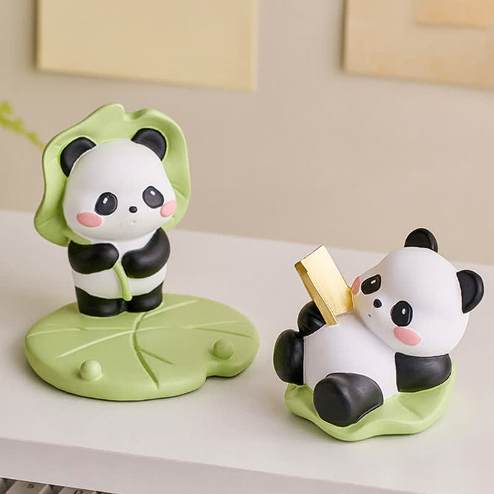 Buddha Stones Soporte para teléfono de resina con diseño de panda loto y animales adorables. - image 7
