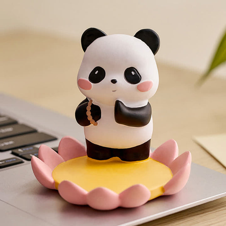 Buddha Stones Soporte para teléfono de resina con diseño de panda loto y animales adorables. - image 15