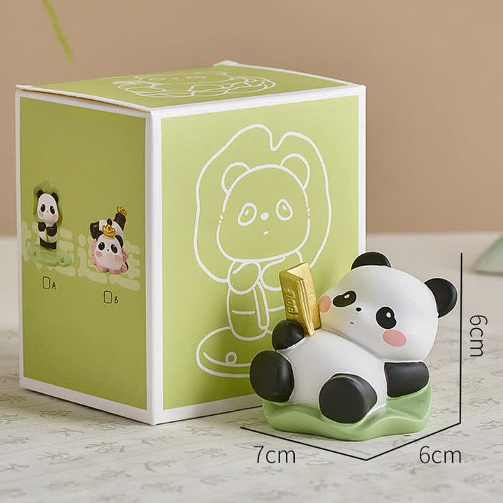 Buddha Stones Soporte para teléfono de resina con diseño de panda loto y animales adorables. - Panda - Leyendo un libro - Resina (Protección ♥ Estabilidad Energía) - image 9