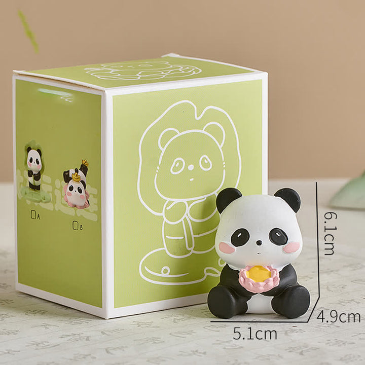 Buddha Stones Soporte para teléfono de resina con diseño de panda loto y animales adorables. - Panda - Sosteniendo un loto - Resina (Protección ♥ Estabilidad Energía) - image 24