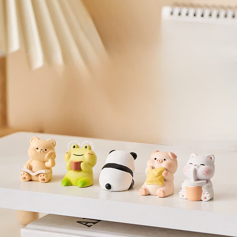 Buddha Stones Silla mecedora de resina estilo Kawaii con forma de animal, cómoda y decorativa para el escritorio. - image 15