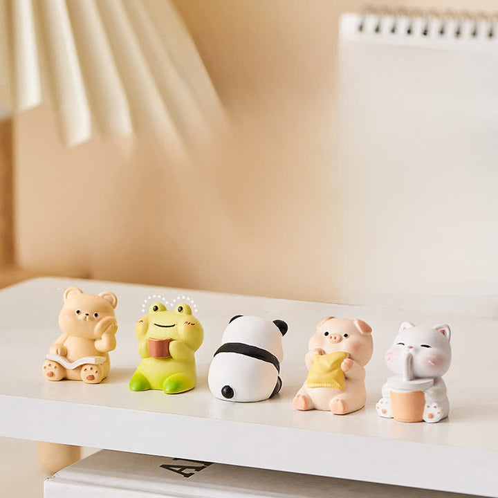 Buddha Stones Silla mecedora de resina estilo Kawaii con forma de animal, cómoda y decorativa para el escritorio. - image 15