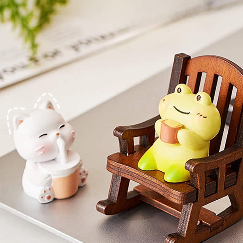 Buddha Stones Silla mecedora de resina estilo Kawaii con forma de animal, cómoda y decorativa para el escritorio. - image 4