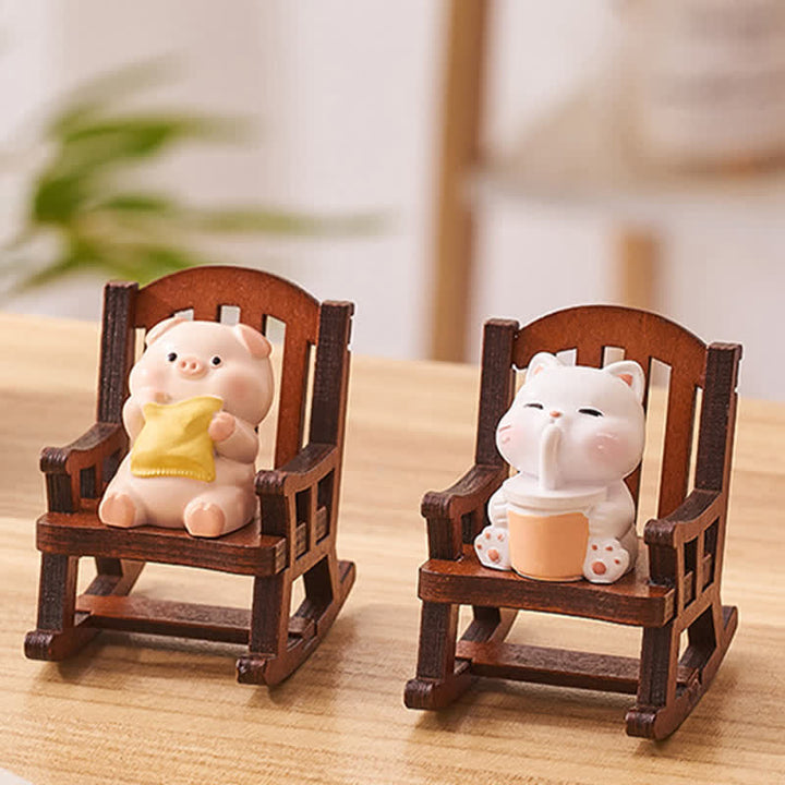 Buddha Stones Silla mecedora de resina estilo Kawaii con forma de animal, cómoda y decorativa para el escritorio. - image 11