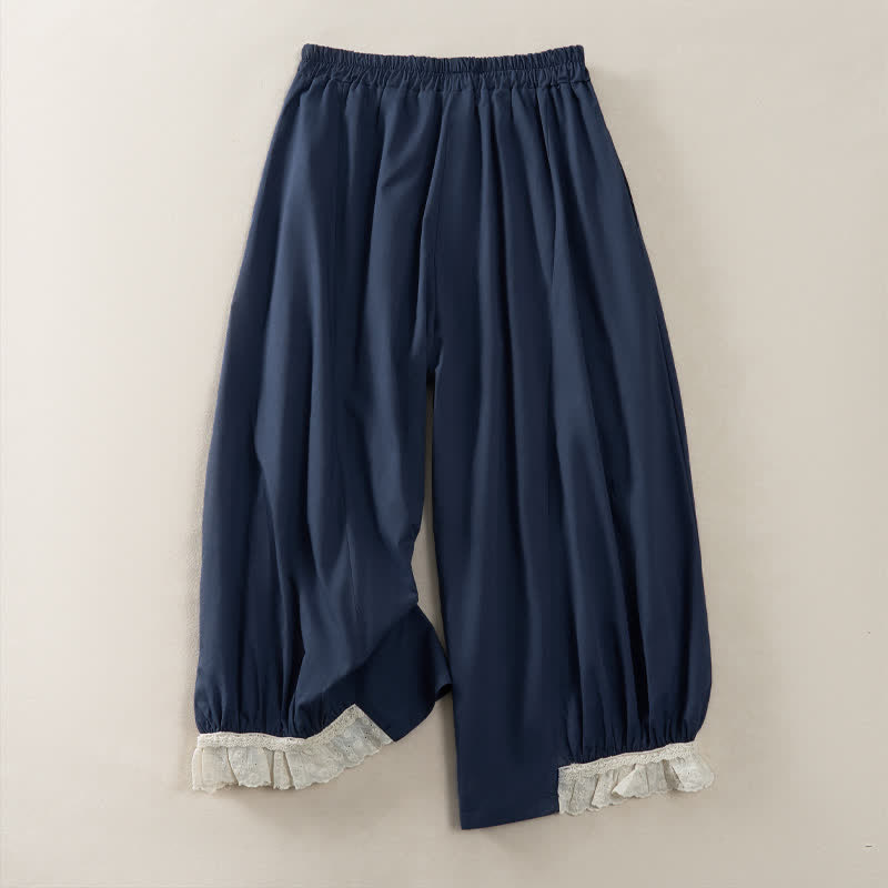 Buddha Stones Pantalones cortos casuales de verano estilo vintage para mujer, de pierna ancha y con bolsillo. - image 1