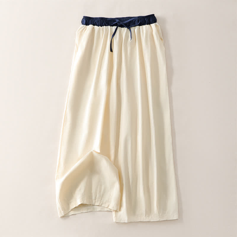 Buddha Stones Pantalones cortos casuales de verano con cordón ajustable, color liso, para mujer, pierna recta, con bolsillo. - Lino - US8-10, UK/AU12-14, EU40-42 (2XL) - image 0