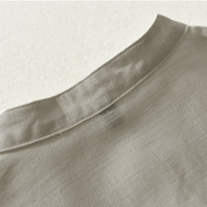 Buddha Stones Camisa de manga corta para hombre, estilo Tang casual de verano, con cuello mandarín, botones y bolsillo. - image 10