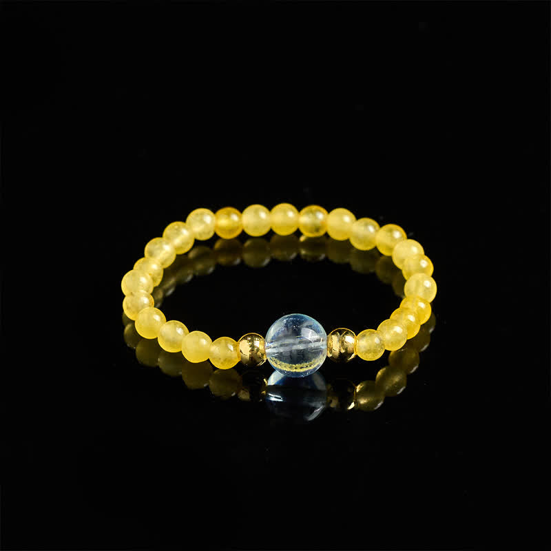 Buddha Stones Anillo elástico curativo con minicuentas de rodonita natural, aguamarina, topacio y cuarzo rosa de 2 mm. - image 9