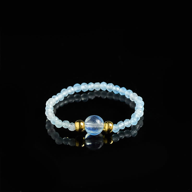 Buddha Stones Anillo elástico curativo con minicuentas de rodonita natural, aguamarina, topacio y cuarzo rosa de 2 mm. - image 21