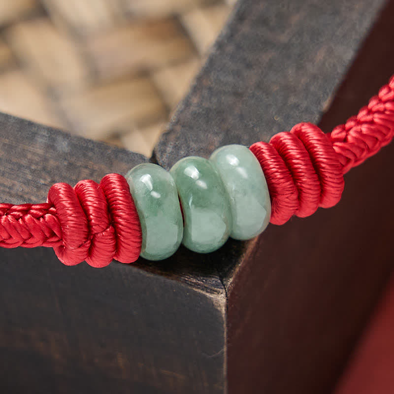 Buddha Stones Pulsera trenzada de nudo corredizo con hilo rojo de jade hecha a mano para protección - image 11