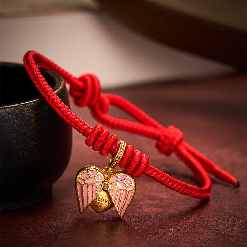 Buddha Stones Pulsera de protección y buena suerte con dije de corazón de amor trenzado de hilo rojo hecho a mano - Rojo - 5,91-7,48 pulgadas (15-19 cm) - image 9