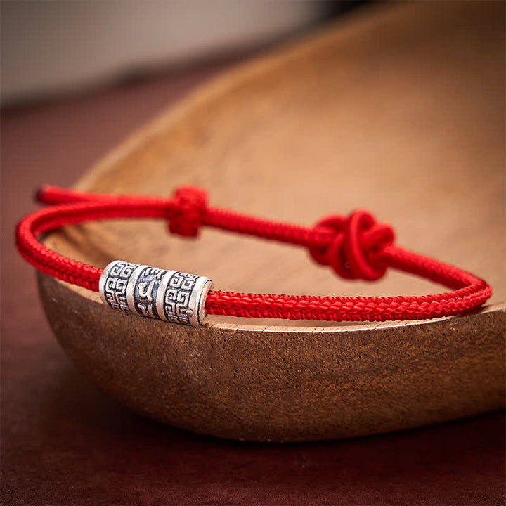 Buddha Stones Pulsera de protección Om Mani Padme Hum hecha a mano con hilo rojo trenzado - image 2