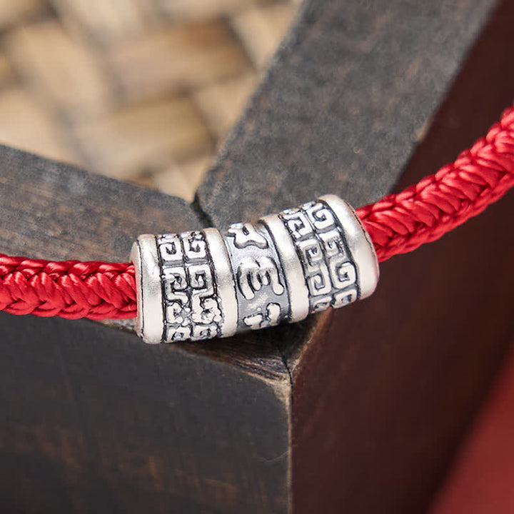 Buddha Stones Pulsera de protección Om Mani Padme Hum hecha a mano con hilo rojo trenzado - image 12