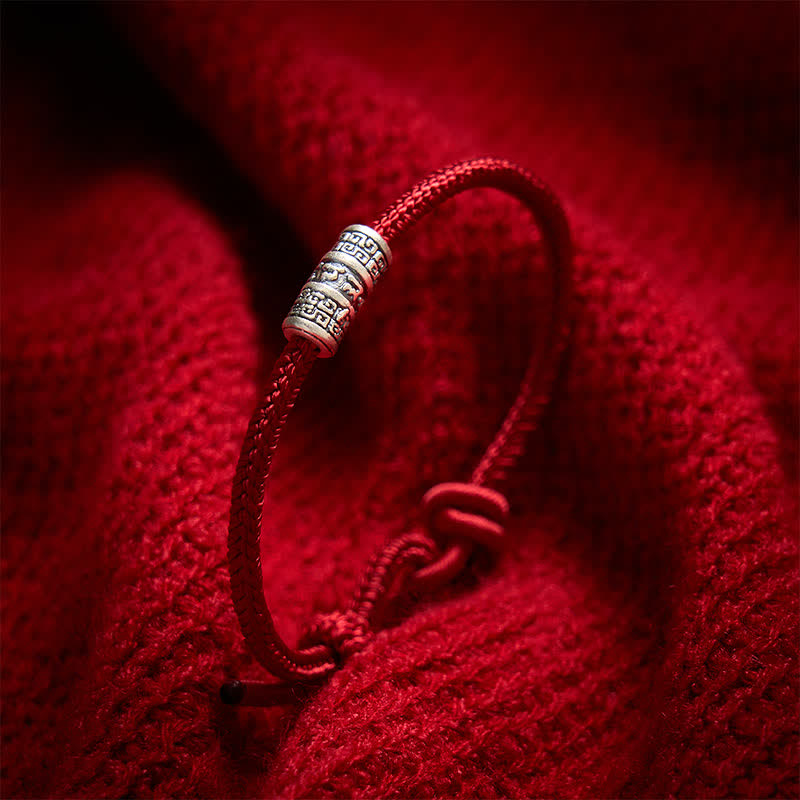 Buddha Stones Pulsera de protección Om Mani Padme Hum hecha a mano con hilo rojo trenzado - image 10
