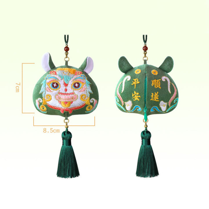 Buddha Stones Dragón Tigre Bordado del Zodiaco Chino Borla Suerte Decoración Animal Linda - Caballo - image 28